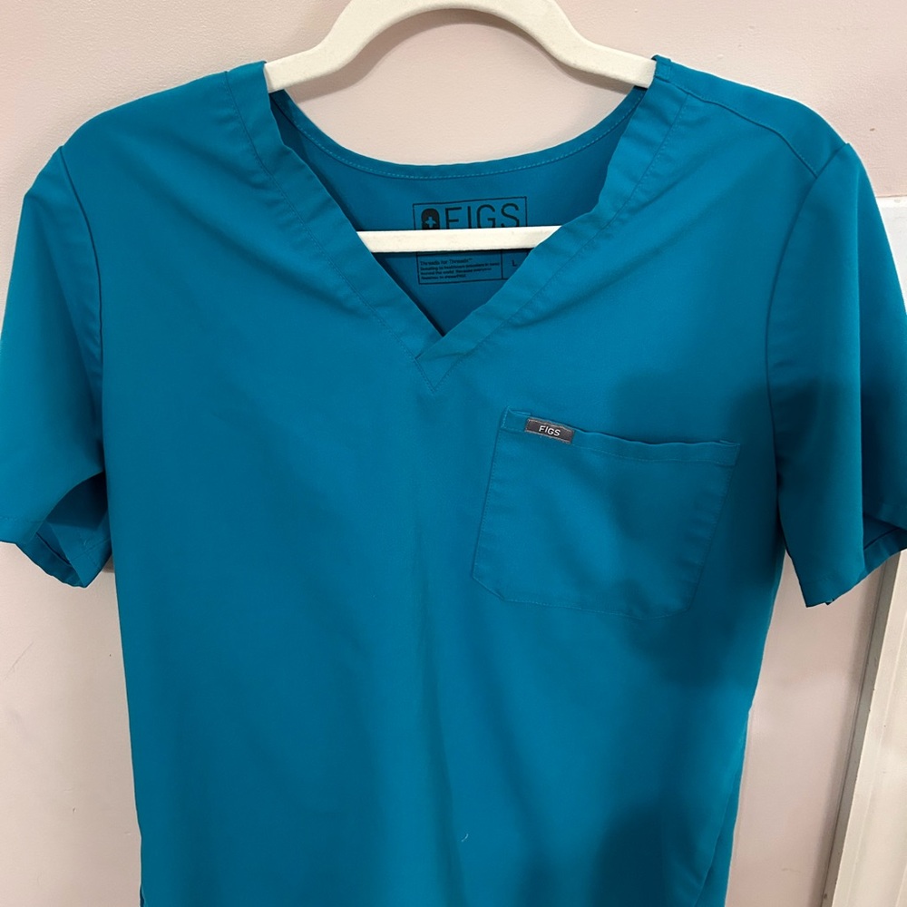 Figs Teal Catarina V-Neck Scrub Top